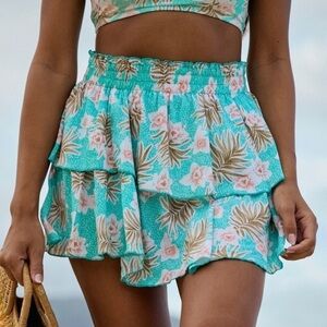 NEW Body Glove Crystal Green Wahine Tiered Skirt US XL